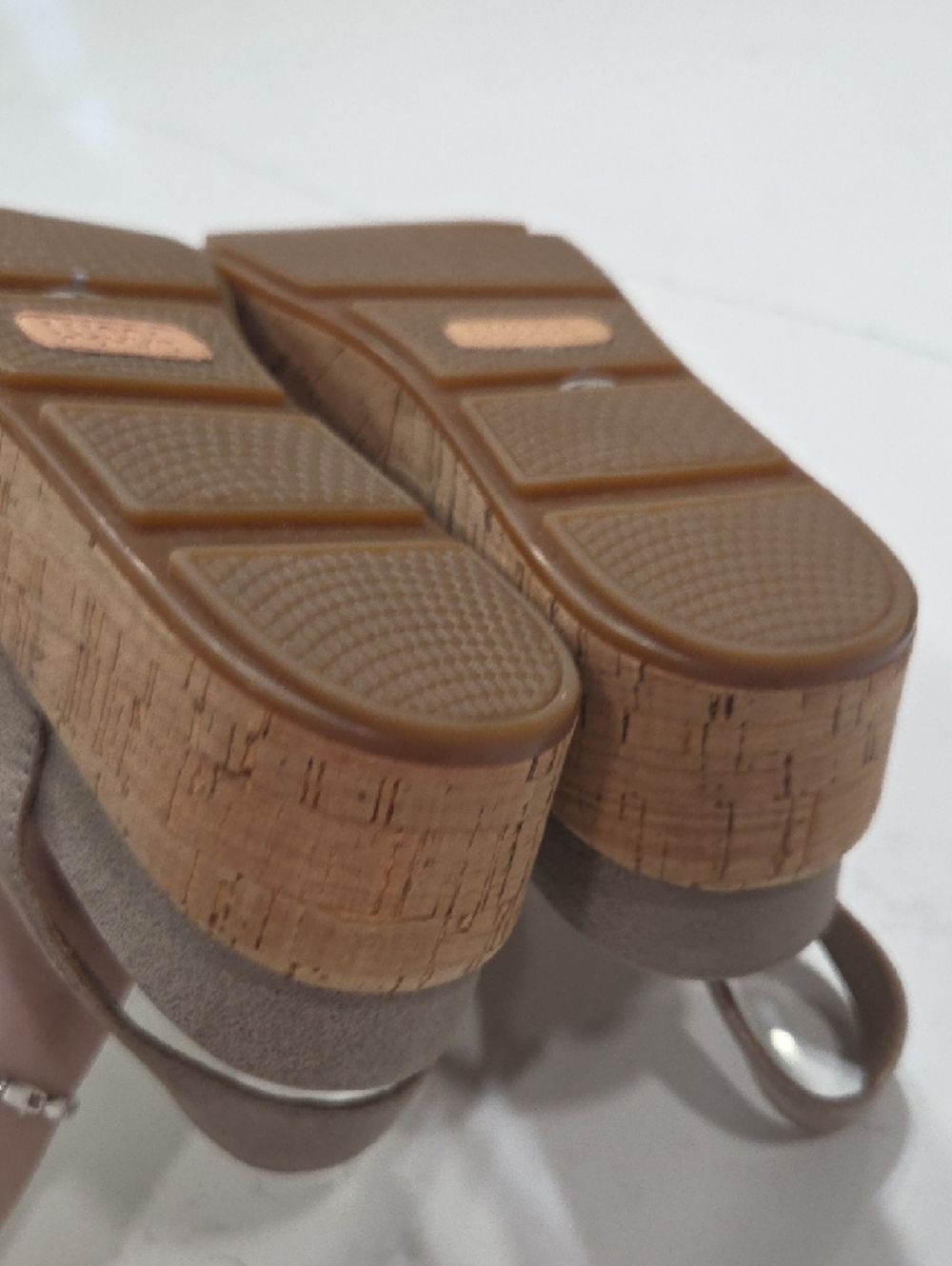 Women's Taupe Lucca Lane Cork Platform Wedge Sandals Sz8.5 New Without Tag - Picture 4 of 8